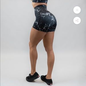 Buffbunny Onyx Athletic Shorts in Black Marble